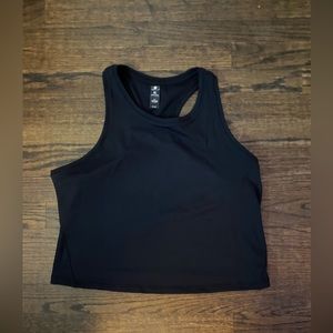 Yogalicious black workout tank top.